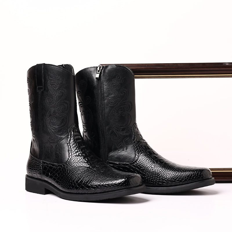 Botki Męskie Eleganckie - Czarny