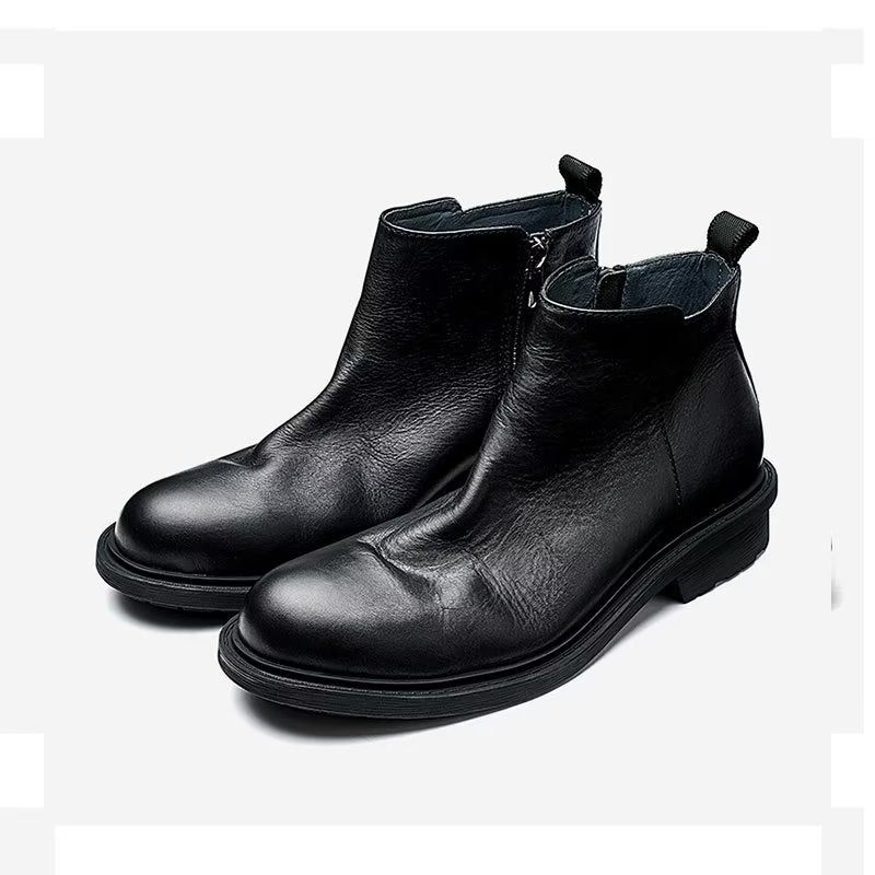 Botki Męskie Eleganckie Wsuwane - Czarna
