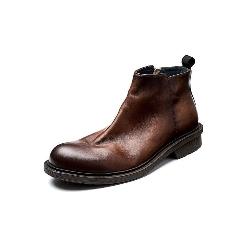 Botki Męskie Eleganckie Wsuwane - Kawa
