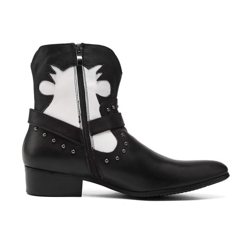 Botki Męskie Eleganckie Zapinane Na Zamek - Czarny