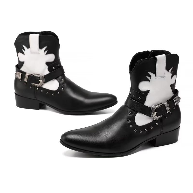 Botki Męskie Eleganckie Zapinane Na Zamek - Czarny
