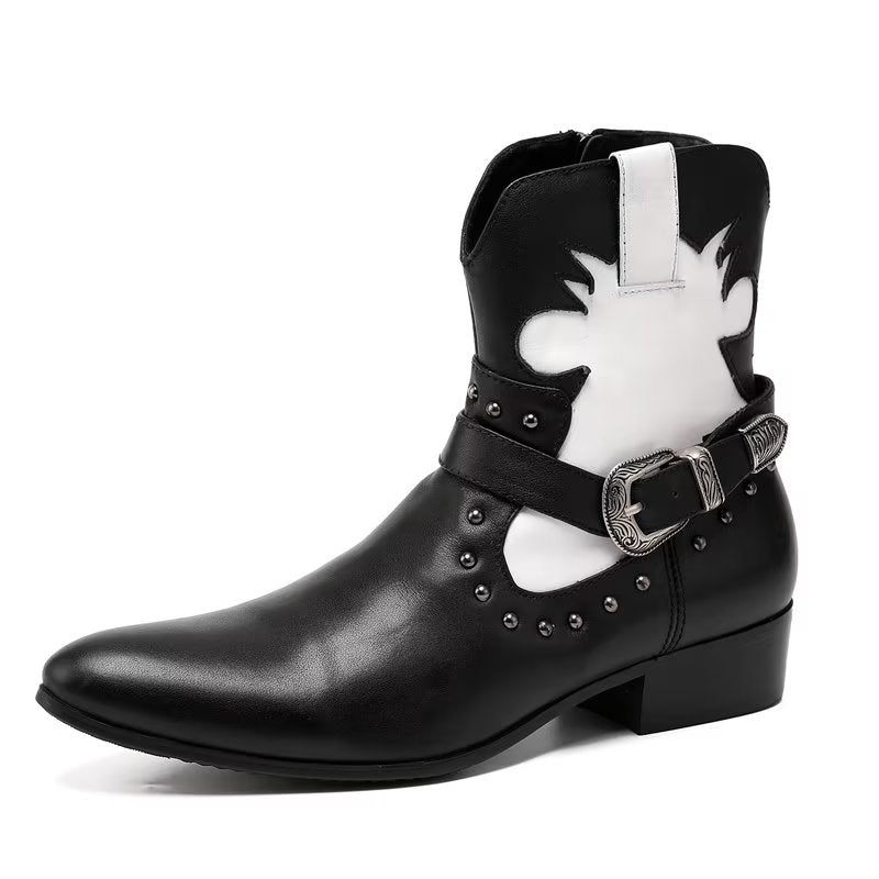 Botki Męskie Eleganckie Zapinane Na Zamek - Czarny