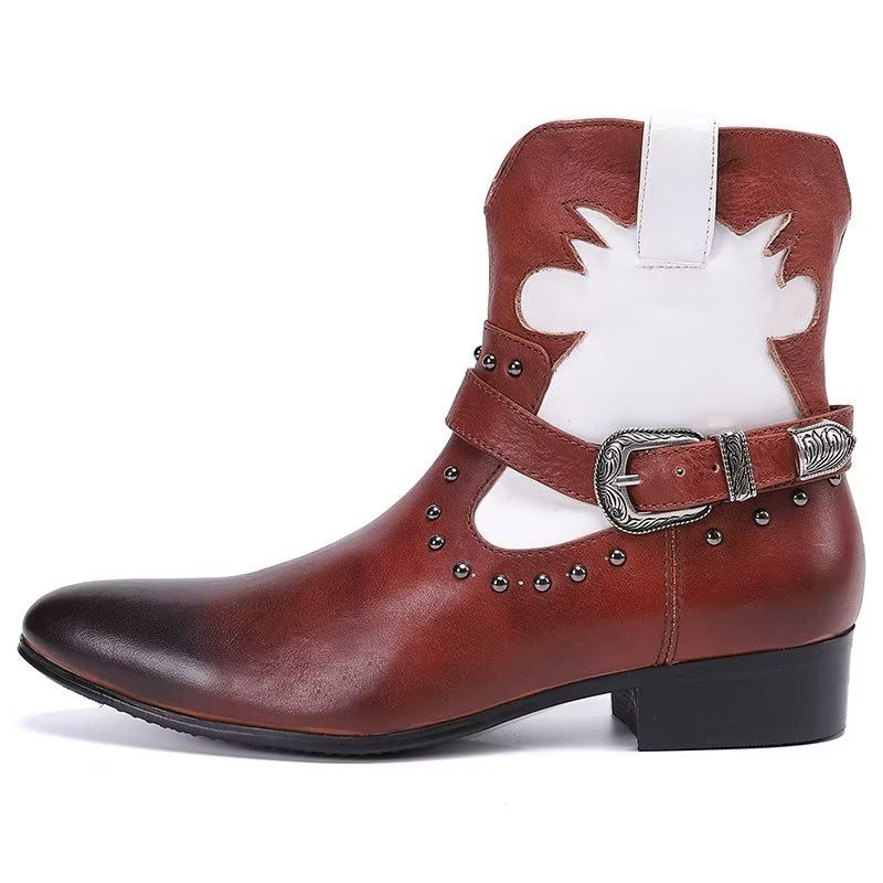 Botki Męskie Eleganckie Zapinane Na Zamek - Kawowy