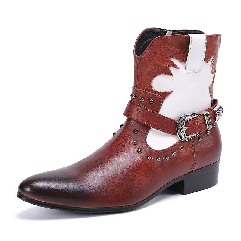 Botki Męskie Eleganckie Zapinane Na Zamek - Kawowy