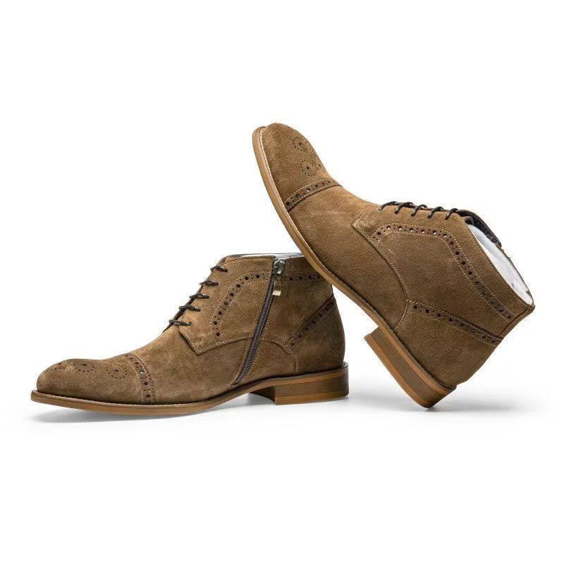 Buty Męskie Do Kostki - Brązowy