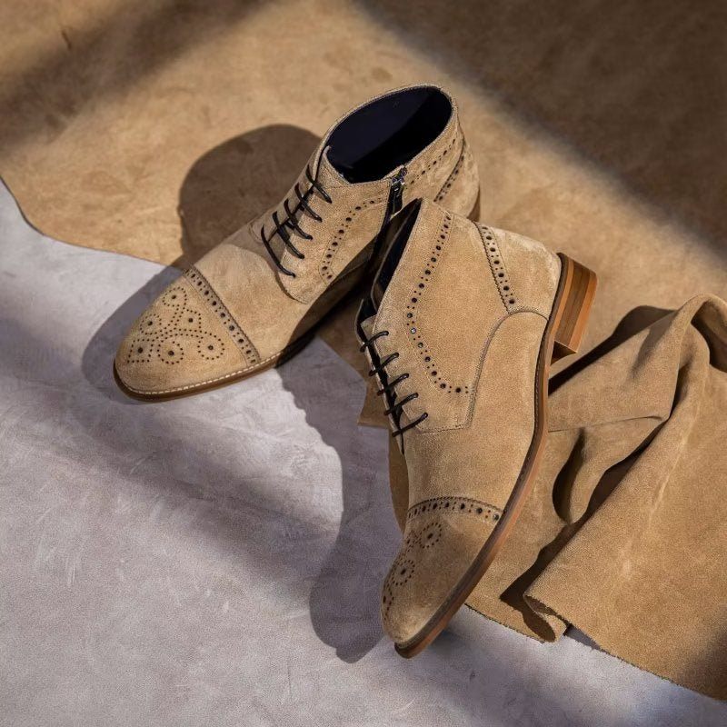Buty Męskie Do Kostki - Brązowy