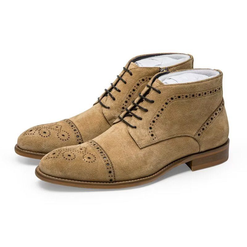 Buty Męskie Do Kostki - Brązowy