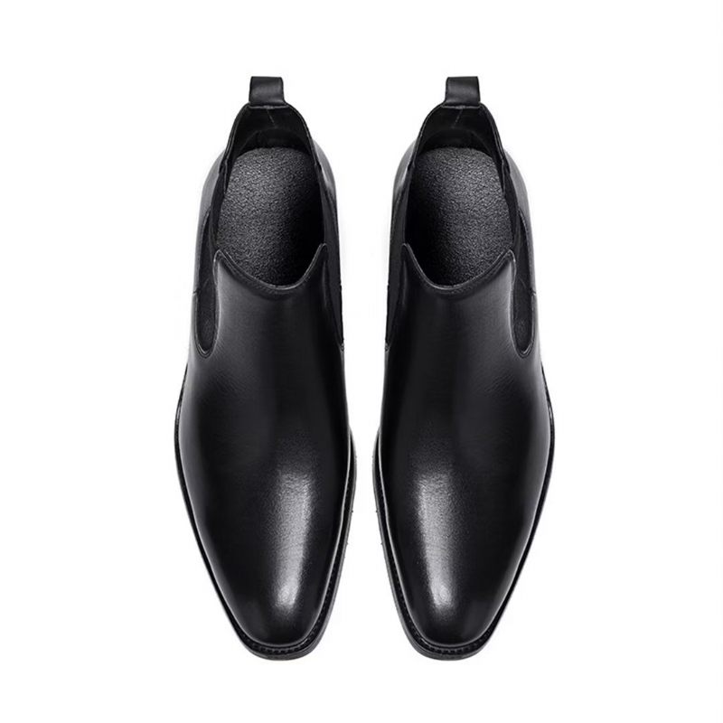 Buty Męskie Eleganckie Skórzane Do Kostki - Kawowy