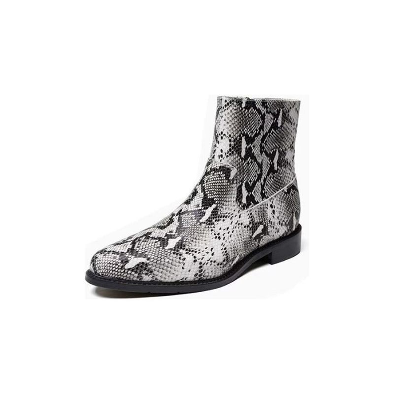 Buty Męskie Eleganckie Z Prawdziwej Skóry Zapinane Na Zamek - Szary