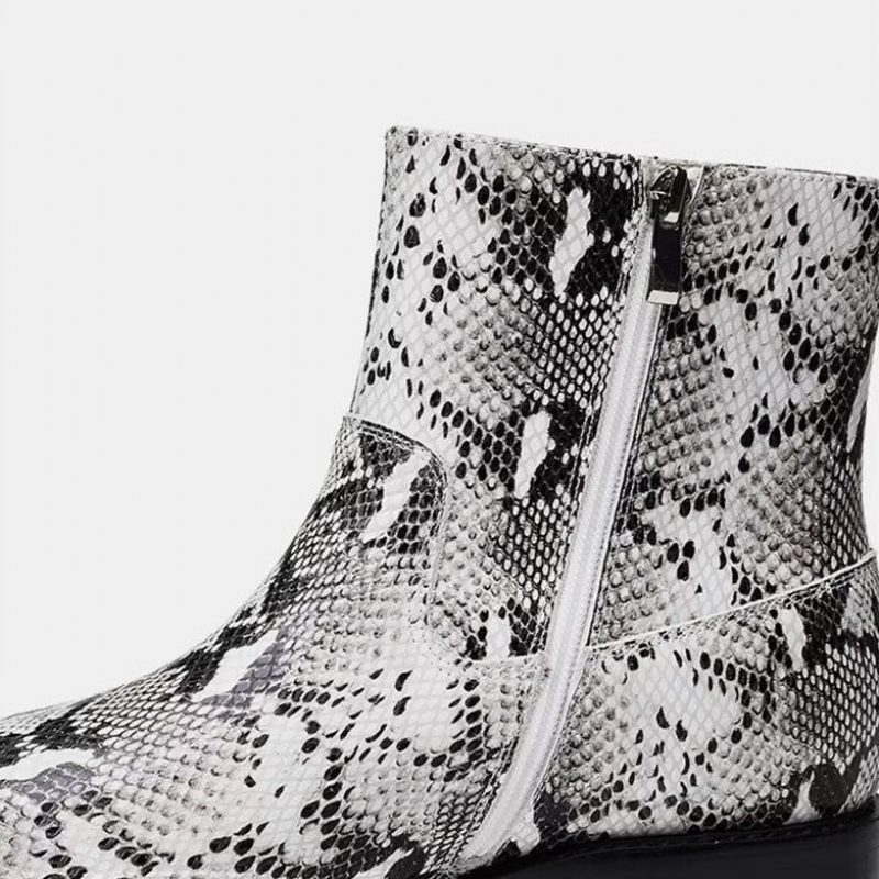 Buty Męskie Eleganckie Z Prawdziwej Skóry Zapinane Na Zamek - Szary