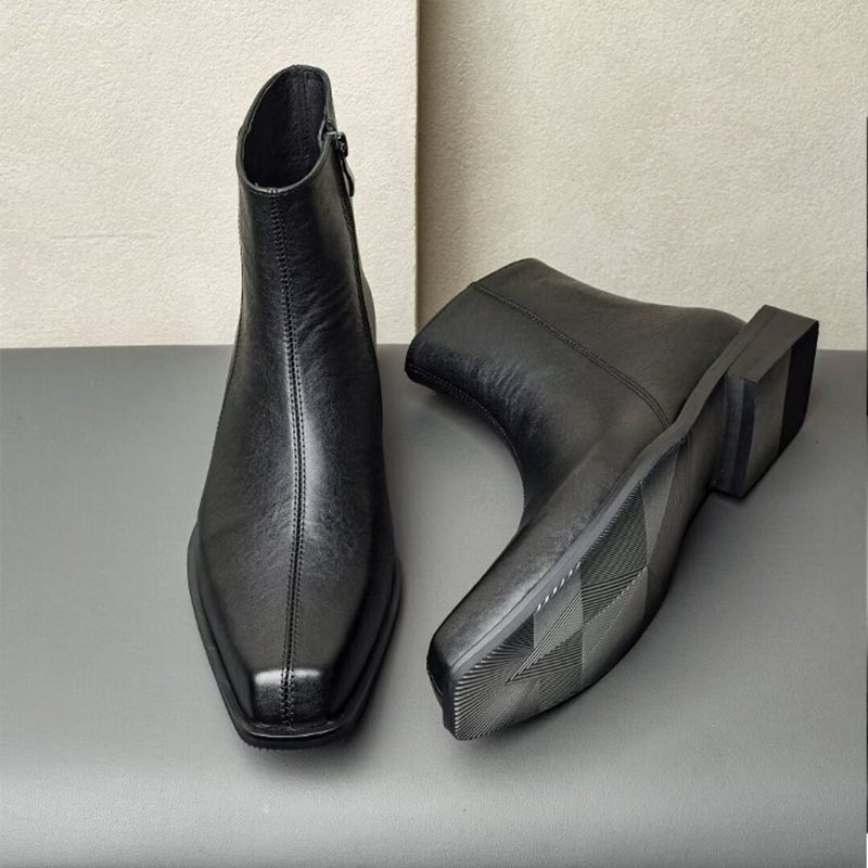 Buty Męskie Klamra Z Okrągłymi Noskami - Czarny