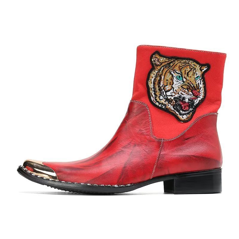 Buty Męskie Klasyczne Wizytowe - Czerwony