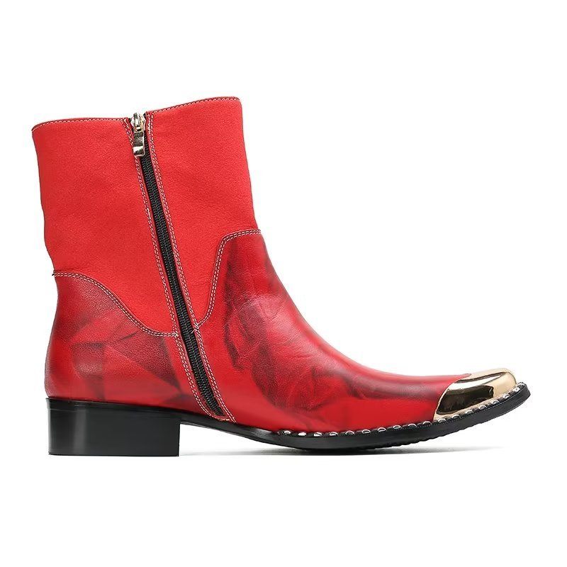 Buty Męskie Klasyczne Wizytowe - Czerwony