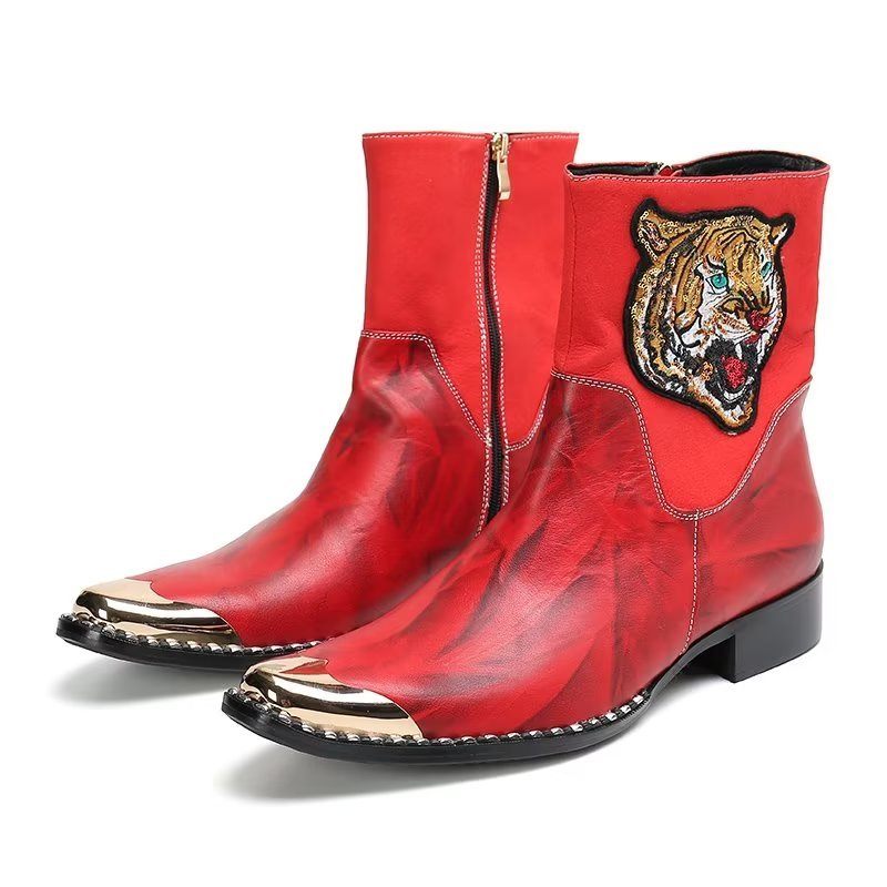Buty Męskie Klasyczne Wizytowe - Czerwony