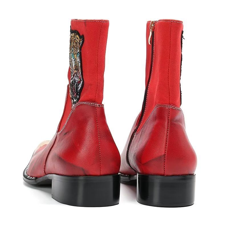 Buty Męskie Klasyczne Wizytowe - Czerwony