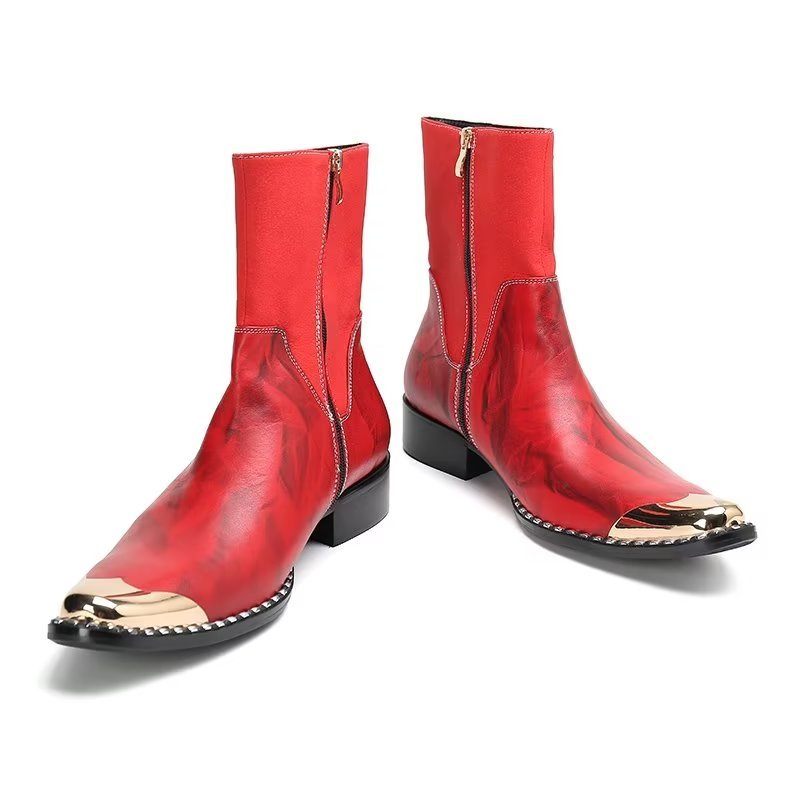 Buty Męskie Klasyczne Wizytowe - Czerwony