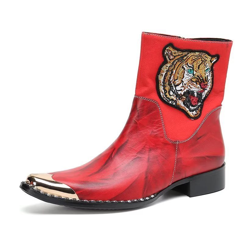 Buty Męskie Klasyczne Wizytowe - Czerwony