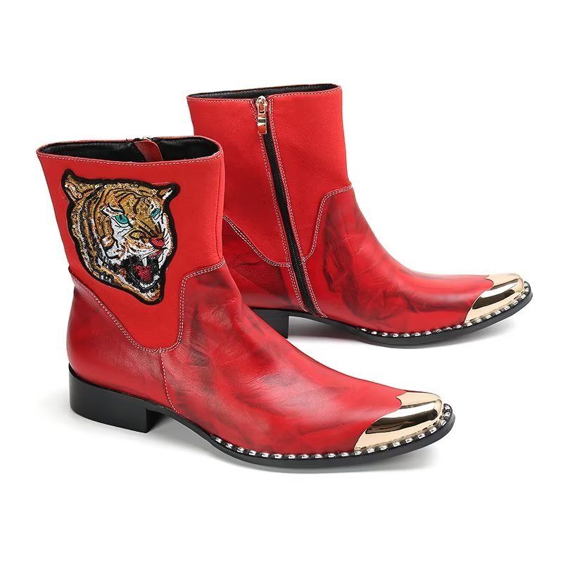 Buty Męskie Klasyczne Wizytowe - Czerwony