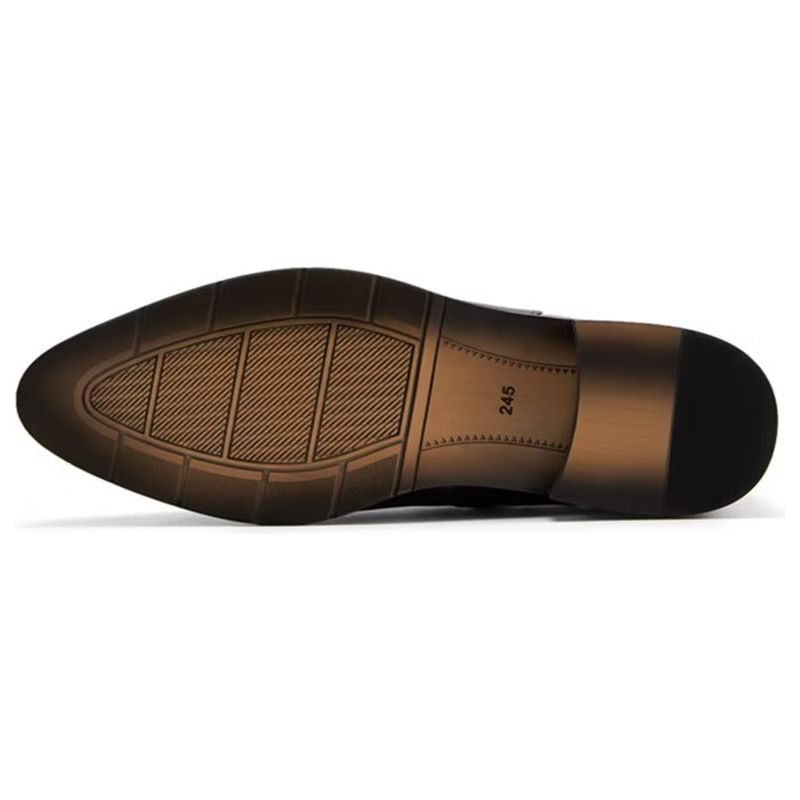 Buty Męskie Luksusowe Eleganckie Skórzane Zapinane Na Zamek - Czarny