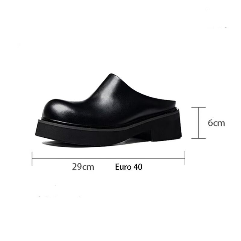 Buty Męskie Wsuwane Skórzane - Czarny