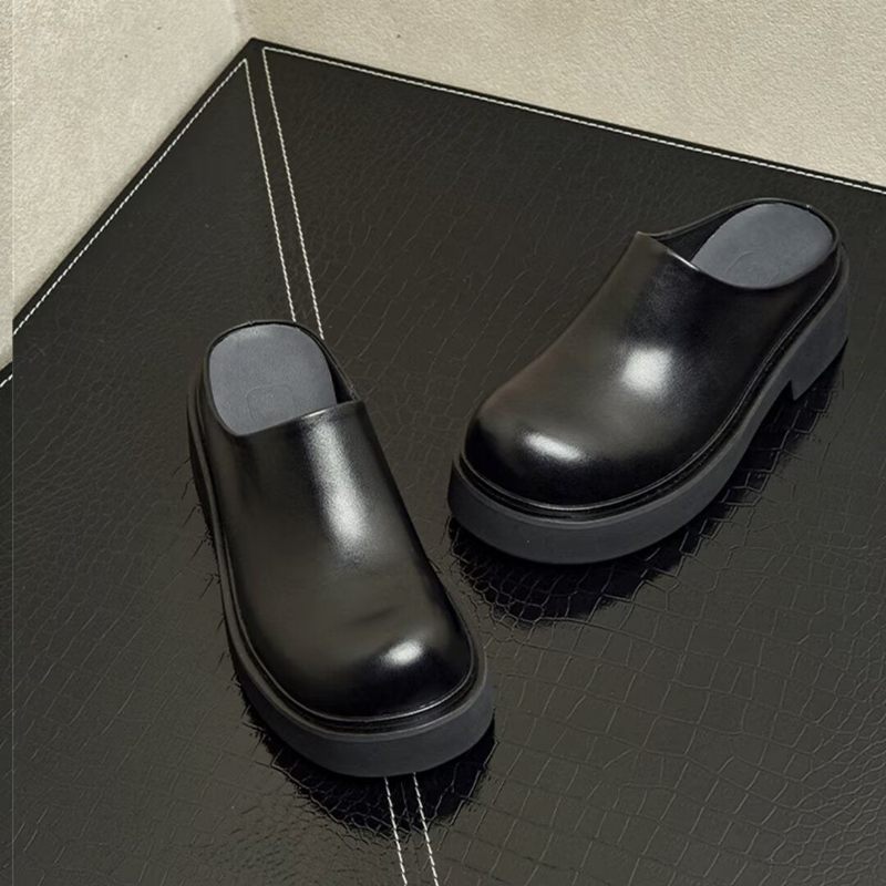 Buty Męskie Wsuwane Skórzane - Czarny