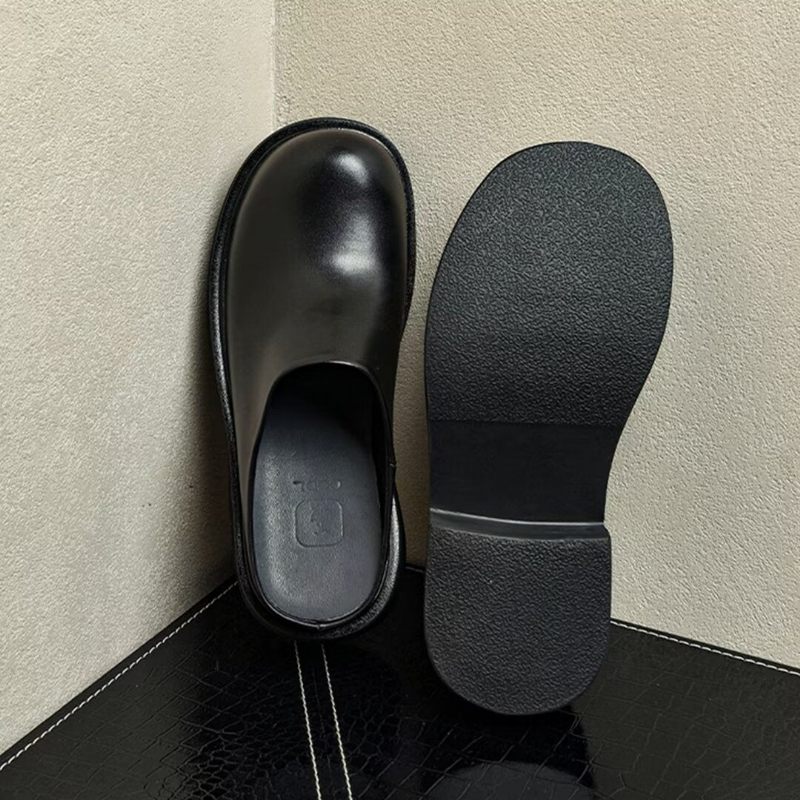 Buty Męskie Wsuwane Skórzane - Czarny