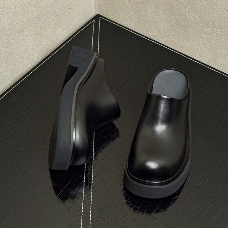 Buty Męskie Wsuwane Skórzane - Czarny