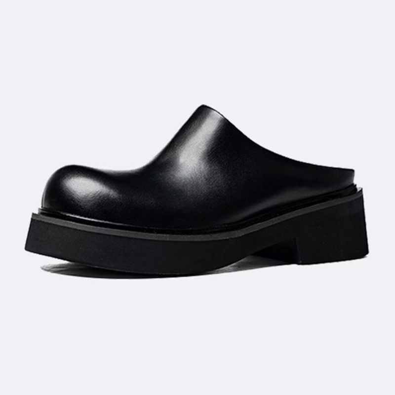 Buty Męskie Wsuwane Skórzane - Czarny
