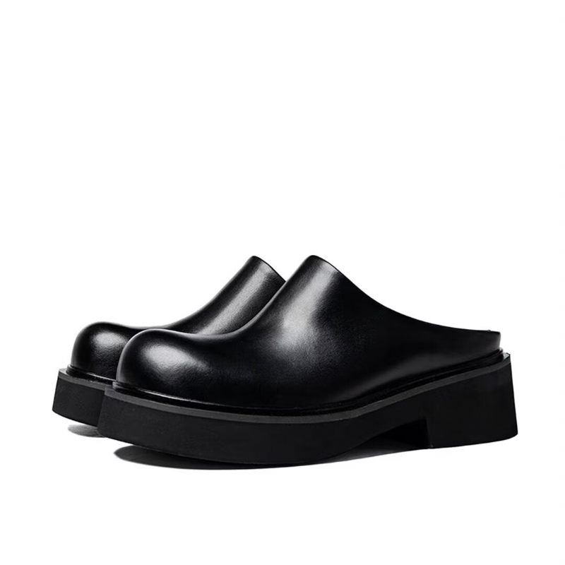 Buty Męskie Wsuwane Skórzane - Czarny