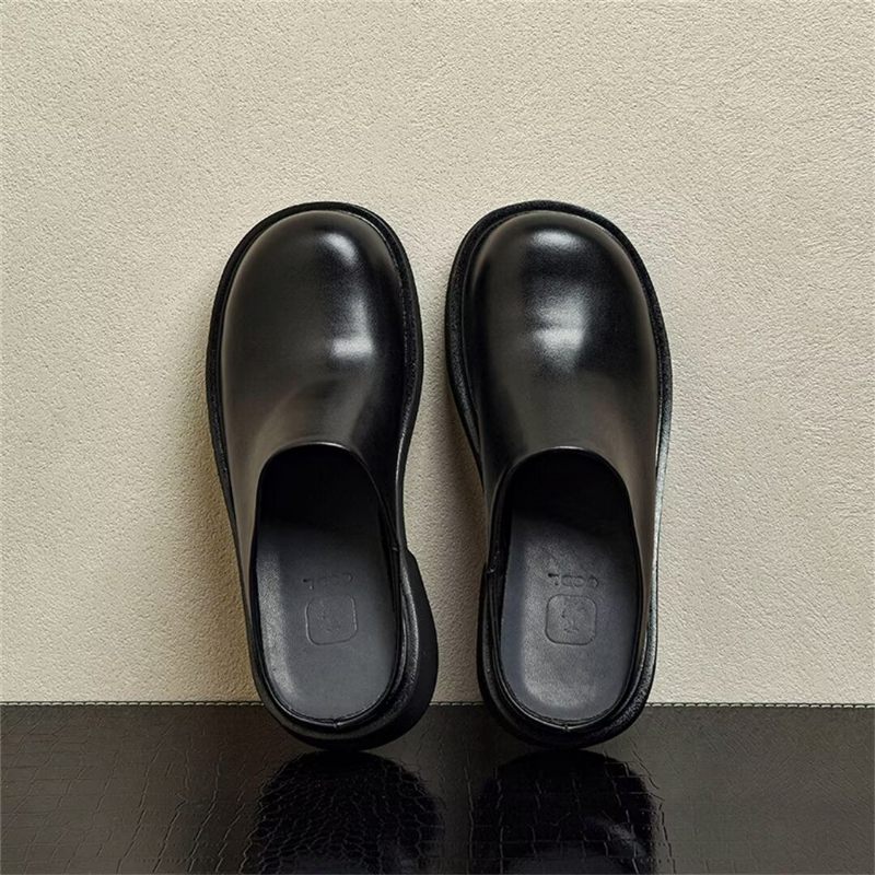 Buty Męskie Wsuwane Skórzane - Czarny