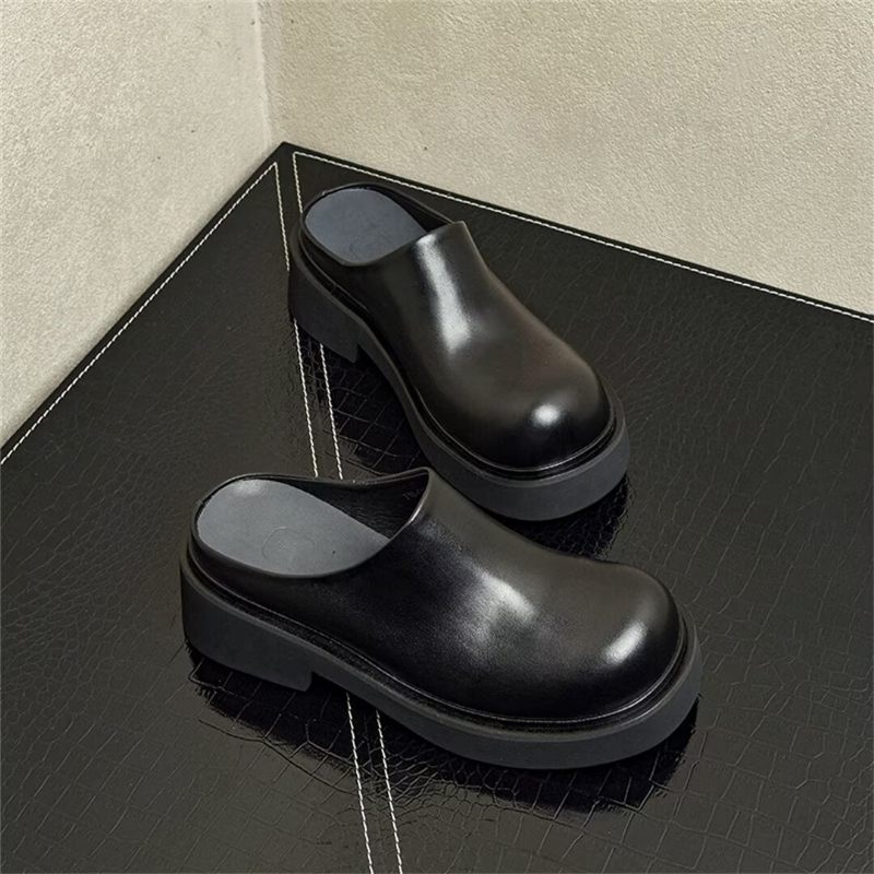 Buty Męskie Wsuwane Skórzane - Czarny