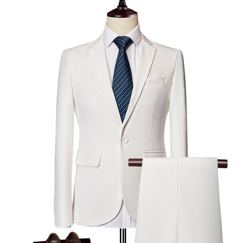 Garnitury Męskie Elegancki Obcisły Garnitur - Biały