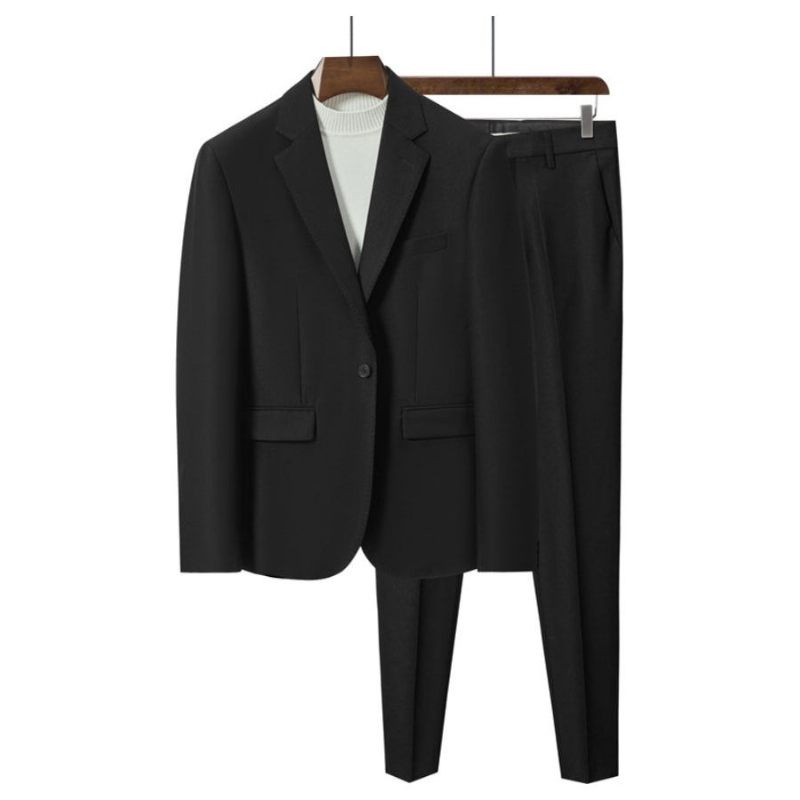 Garnitury Męskie Elegancki Obcisły Garnitur - Czarny
