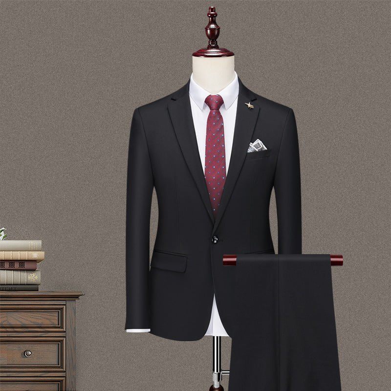 Garnitury Męskie Elegancki Obcisły Garnitur - Czarny