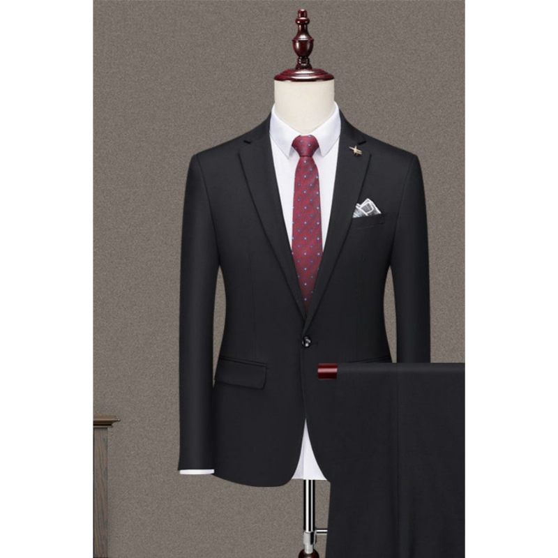 Garnitury Męskie Elegancki Obcisły Garnitur - Czarny