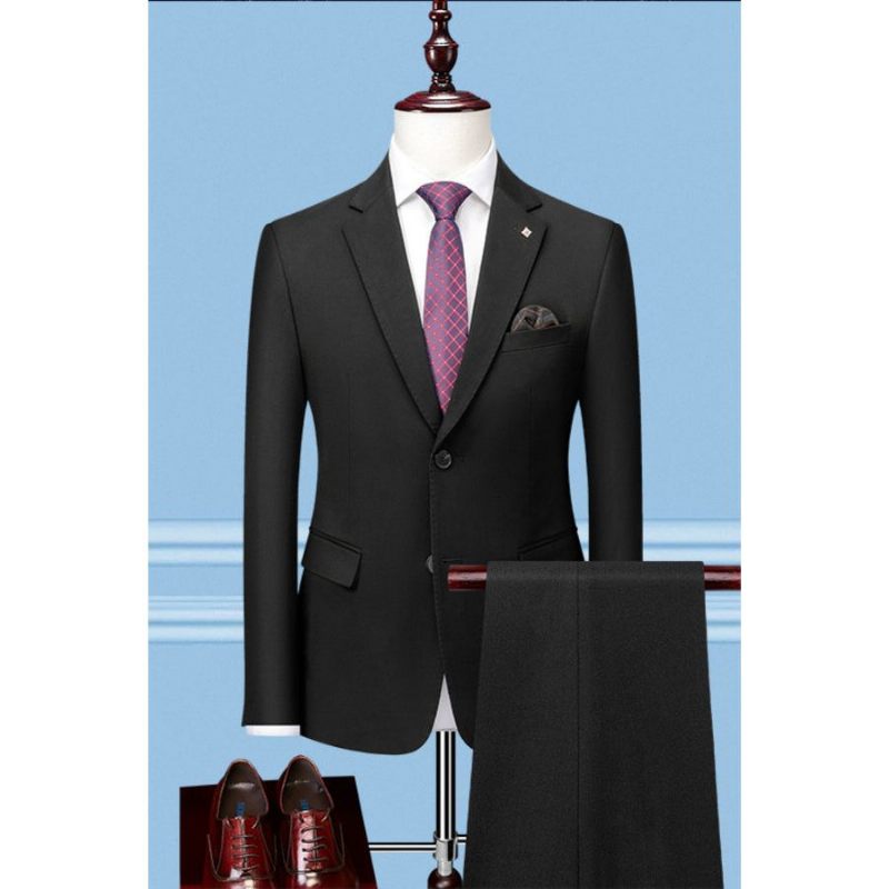 Garnitury Męskie Elegancki Obcisły Garnitur - Czarny