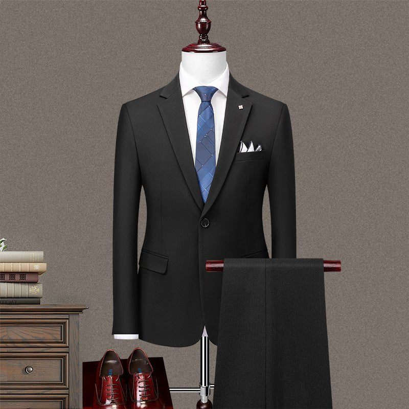 Garnitury Męskie Elegancki Obcisły Garnitur - Czarny