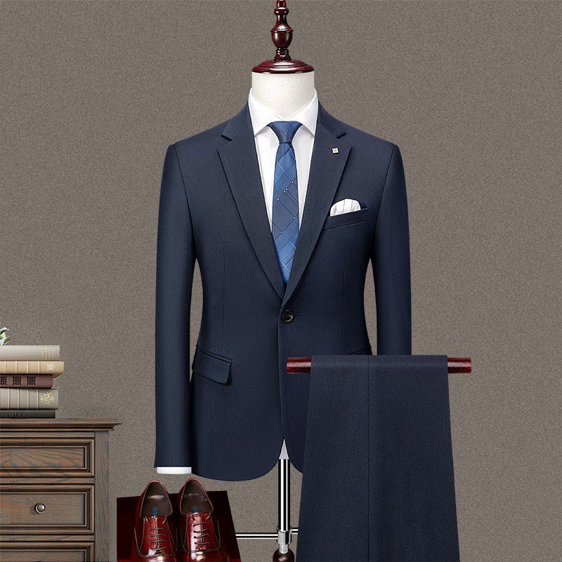 Garnitury Męskie Elegancki Obcisły Garnitur - Niebieski