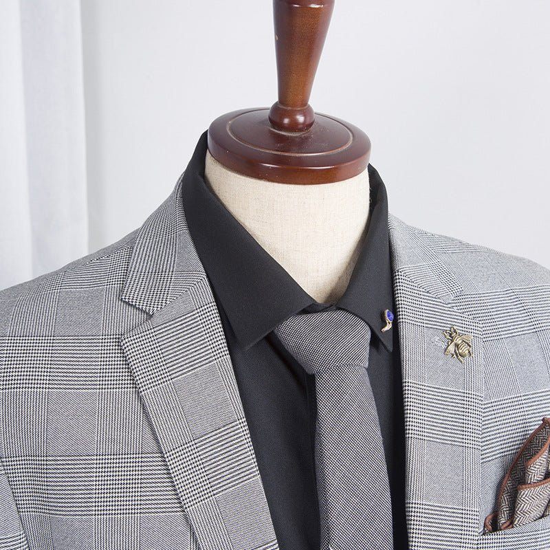 Garnitury Męskie Elegancki Obcisły Garnitur - Szary