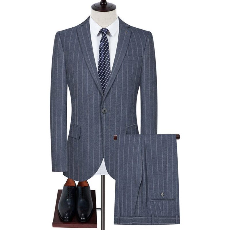 Garnitury Męskie Elegancki Obcisły Garnitur - Szary