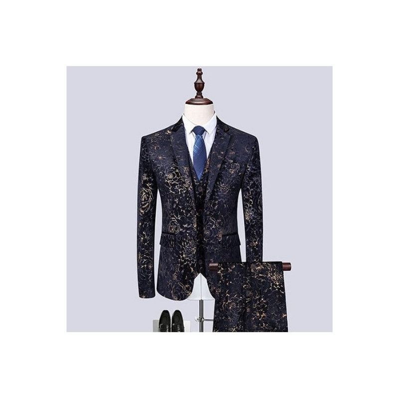 Garnitury Męskie Zestaw Eleganckich Garniturów W Kwiaty