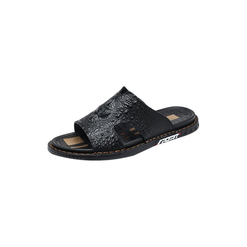 Męskie Buty Codzienne Luxecroco Summer Chic Slip On Slides - Czarny