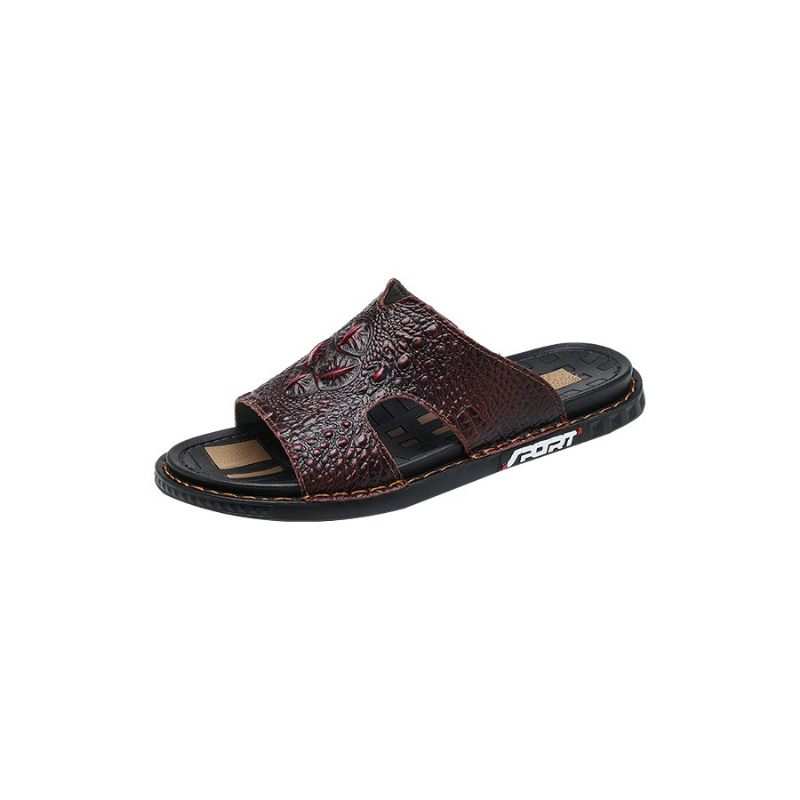 Męskie Buty Codzienne Luxecroco Summer Chic Slip On Slides - Czerwony