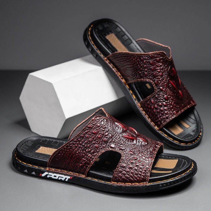 Męskie Buty Codzienne Luxecroco Summer Chic Slip On Slides - Czerwony