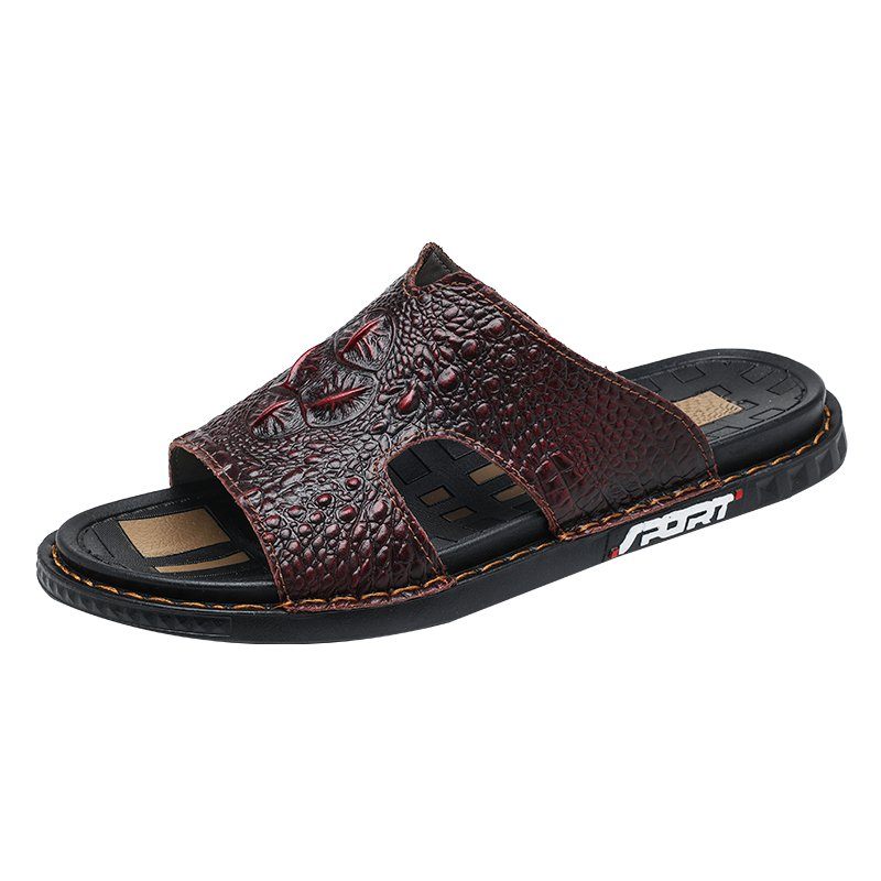 Męskie Buty Codzienne Luxecroco Summer Chic Slip On Slides - Czerwony