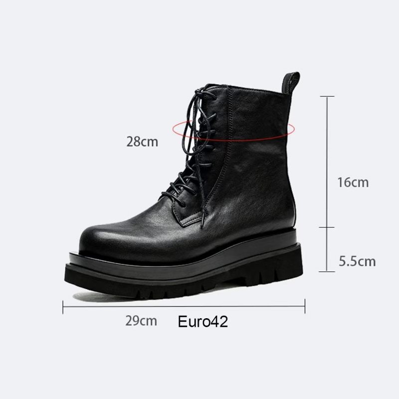 Męskie Buty Eleganckie Sznurowane Brytyjskie Krótkie - Czarny