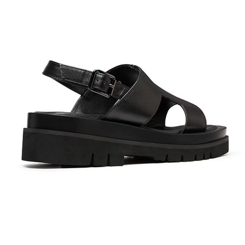 Męskie Buty Na Co Dzień Eleganckie Sandały Platformie - Czarny
