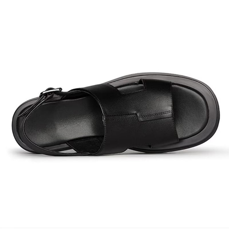 Męskie Buty Na Co Dzień Eleganckie Sandały Platformie - Czarny