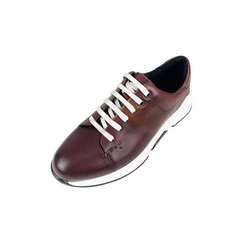 Męskie Buty Na Co Dzień Eleganckie Skórzane Sznurowane Typu Oxford - Kawa
