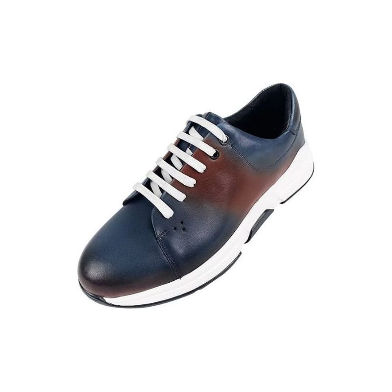 Męskie Buty Na Co Dzień Eleganckie Skórzane Sznurowane Typu Oxford - Niebieska